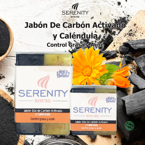 Jabón Serenity Rouse Dúo Carbón Activado y Caléndula